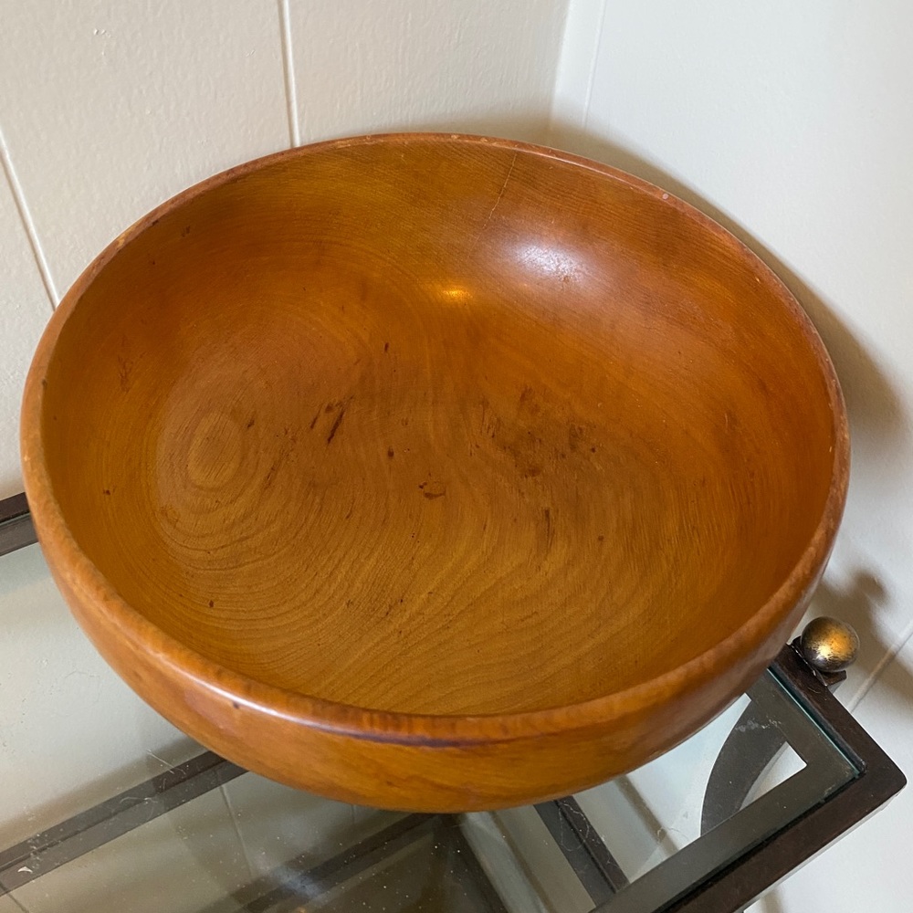 Vintage Handmade Wood Bowl - Picture 4 of 7